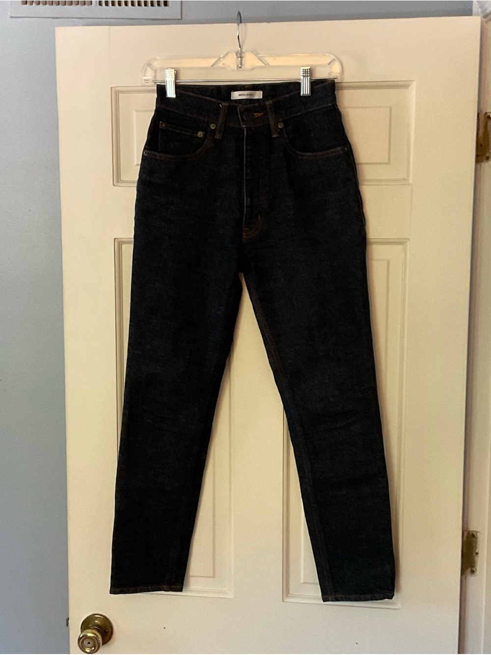 Moussy Jeans Size 25 Dark Wash Blue High Rise Straight Leg Denim Japan Made